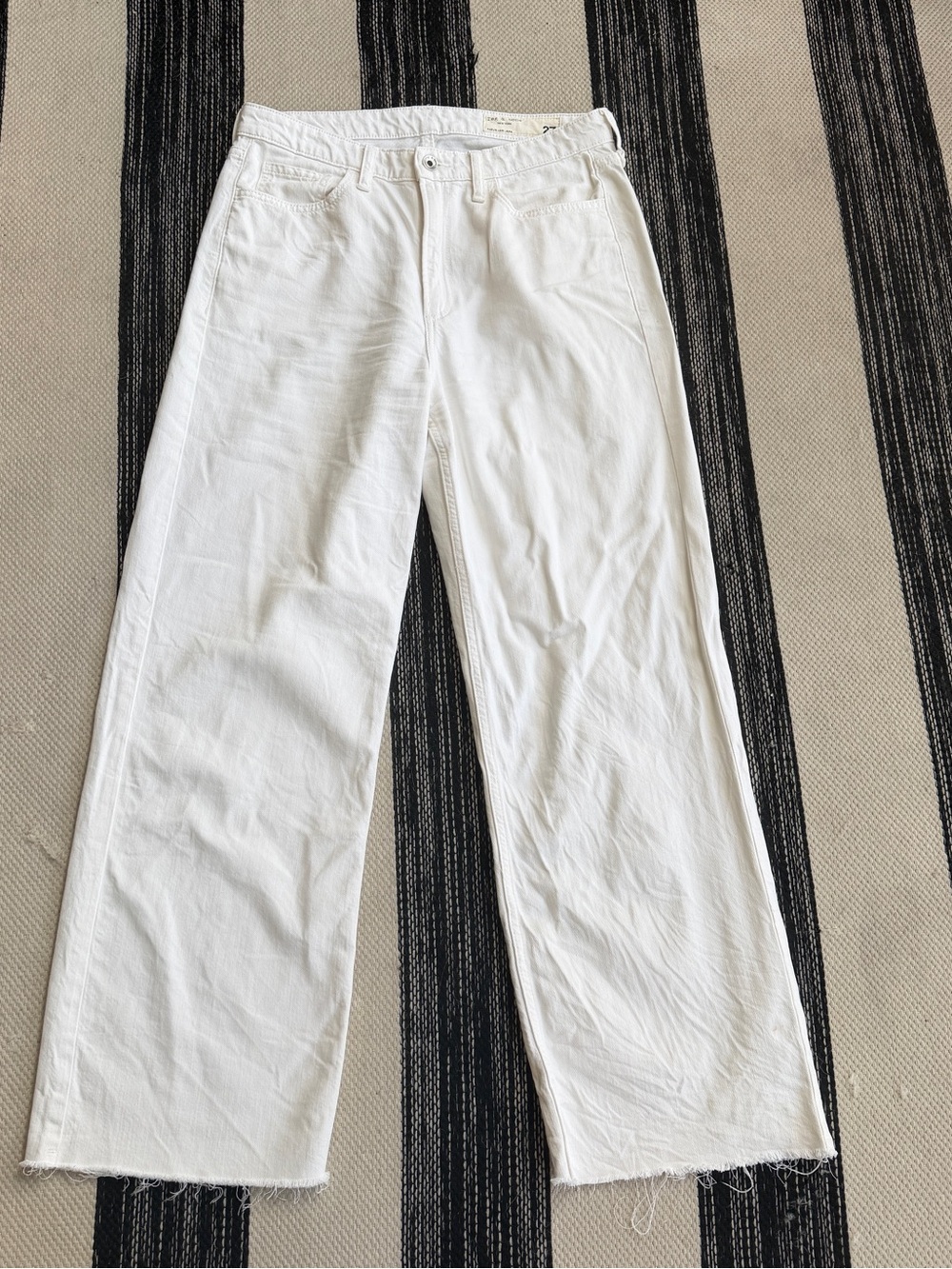 Rag & Bone Women,s Cloud Lori Jeans in White  With Wide-Leg  Jeans Size 27